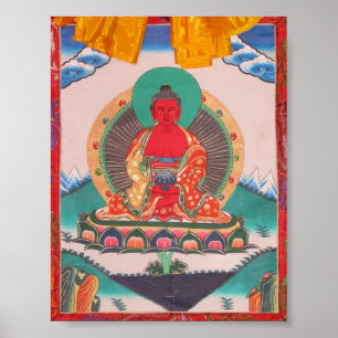 Amitabha Buddha Tibetansk buddhist Thangka Art Poster