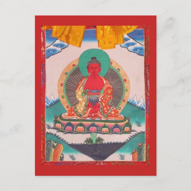 Amitabha Buddha Vykort (Framsida)