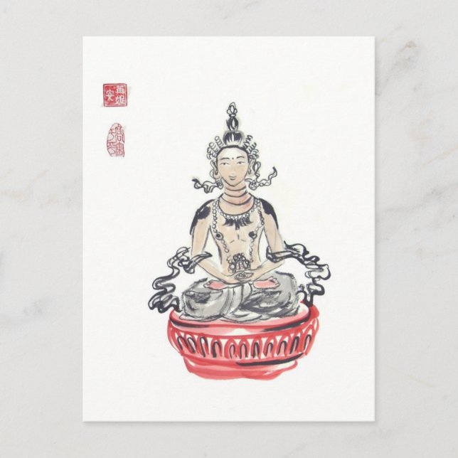 Amitayus Buddha Art Postcard Vykort (Framsida)
