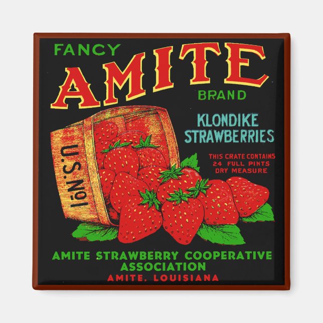 Amite Klondike Strawbär Magnet (Framsidan)