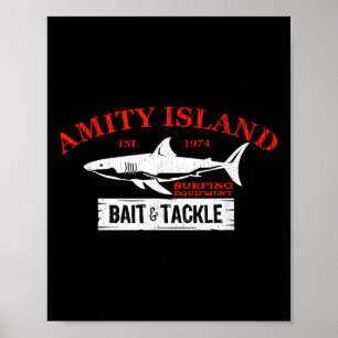 Amity Island Bait And Tackle Retro Fiske  Poster