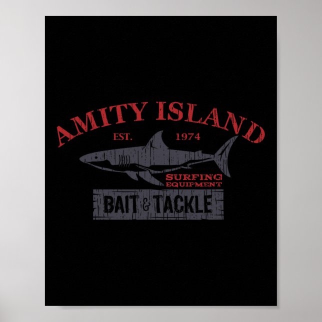 Amity Island Fiske och Redskap Retro Fiske  Poster (Framsidan)
