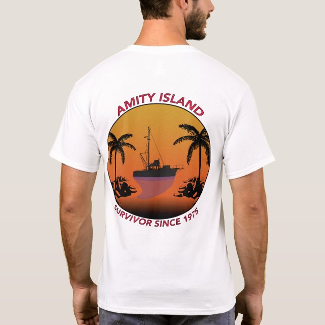 AMITY ISLAND Survivor sedan 1975 T-shirt (Baksida)