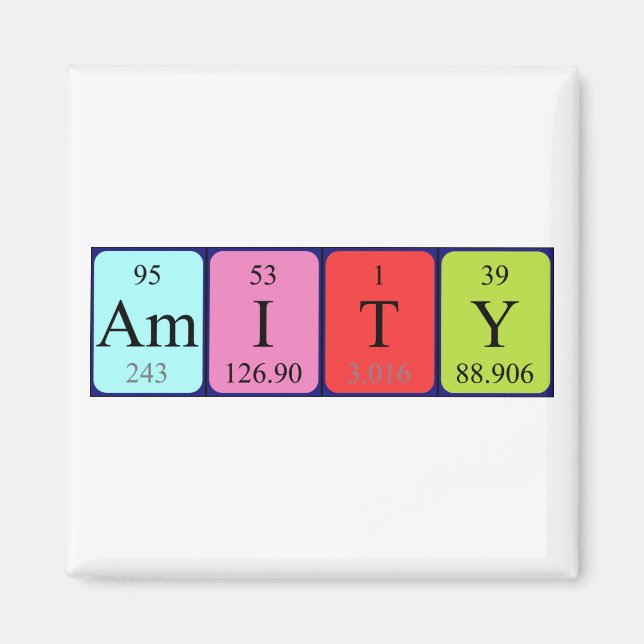 Amity periodisk magnet bord namn (Framsidan)