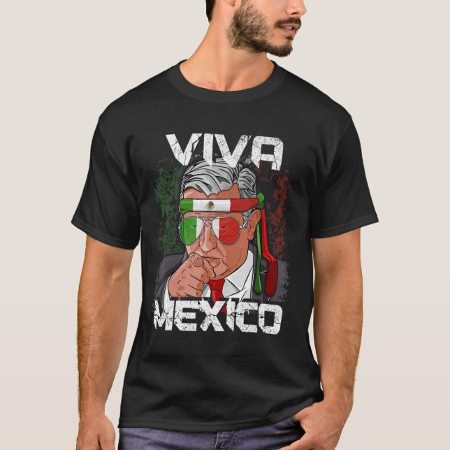 AMLO Viva Mexiko Dia De Independencia Camiseta Gif T Shirt (Framsida)