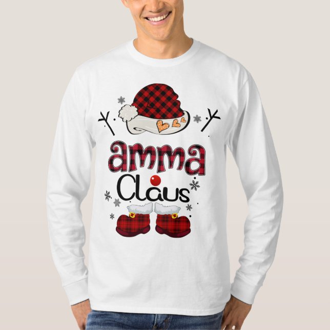 Amma Claus Red Play - Grandma Gift T Shirt (Framsida)
