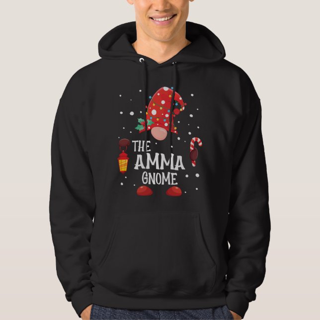 Amma Gnome Matching Familjejul Gnome Paj Hoodie (Framsida)