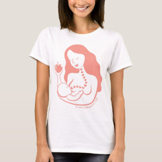 Amma modern och babyen, sunt äta tee shirt