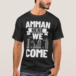 Amman Jordan city skyline karta resa T Shirt
