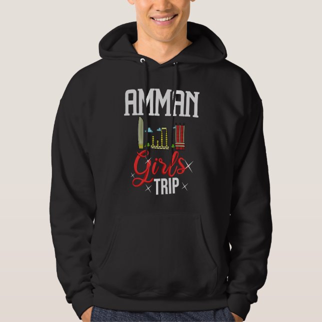 Amman Jordan City Trip Skyline Map Travel 1 Hoodie (Framsida)