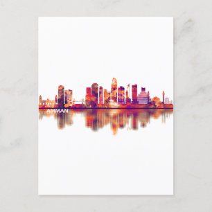 Amman Jordan Skyline Inbjudan Vykort