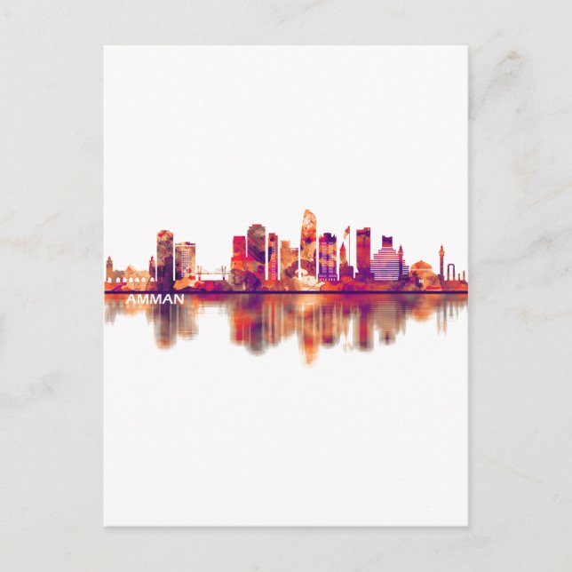 Amman Jordan Skyline Inbjudan Vykort (Framsida)