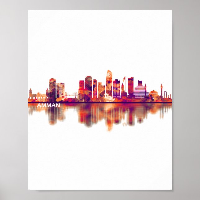 Amman Jordan Skyline Poster (Framsidan)