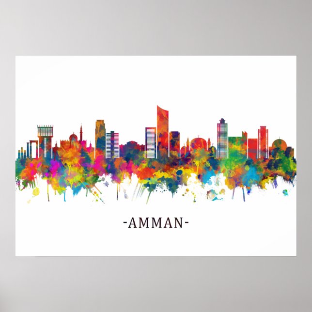Amman Jordan Skyline Poster (Framsidan)