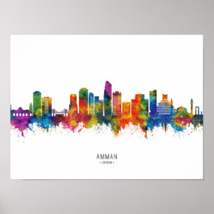 Amman Jordan Skyline Poster
