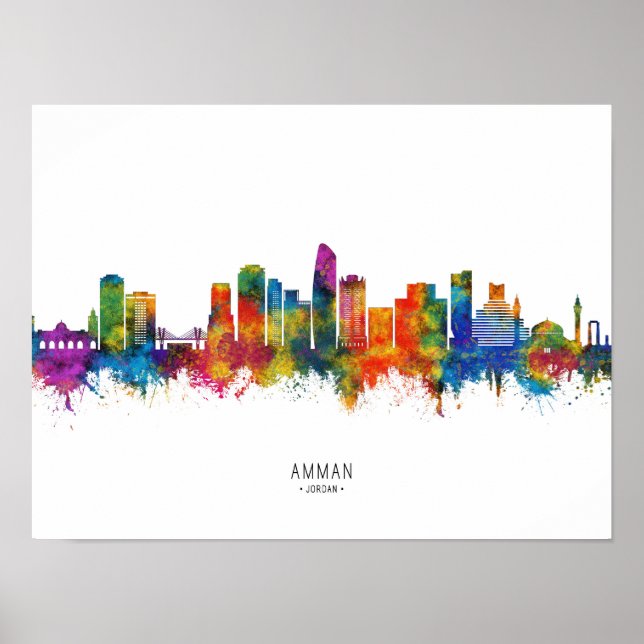 Amman Jordan Skyline Poster (Framsidan)