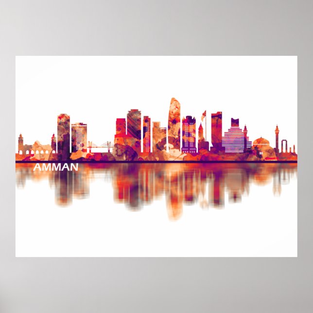 Amman Jordan Skyline Poster (Framsidan)