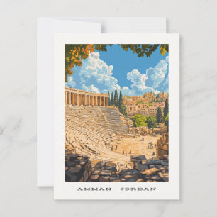 Amman Jordan Travel Postcard Vykort