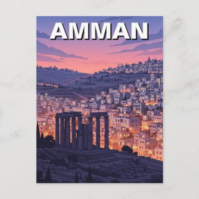 Amman Jordan Travel Vykort (Framsida)