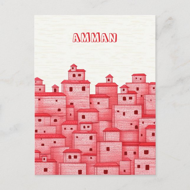 Amman Jordan Travel Vykort (Framsida)