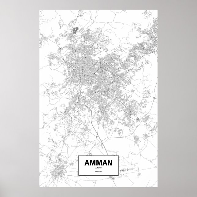 Amman, Jordanien (svart på vitt) Poster (Framsidan)