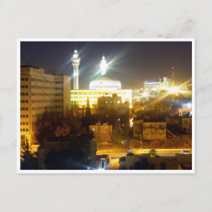 amman night ljus vykort