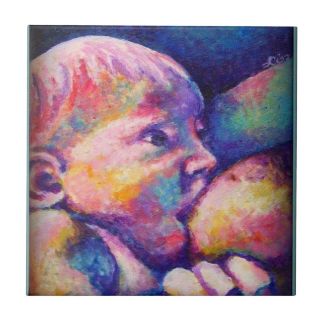 Ammande baby  kakelplatta (Framsidan)