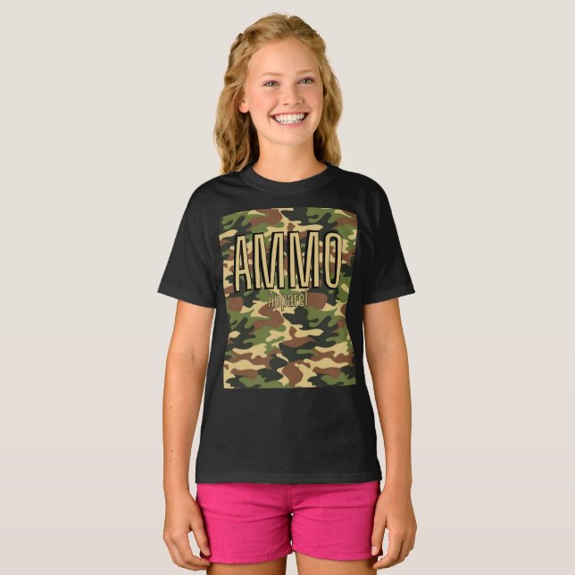 AMMO Apparel Classic Army Skriv ut T-Shirt för fli (Hel framsida)