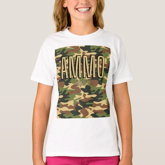 AMMO Apparel Classic Army Skriv ut T-Shirt för fli (Framsida)