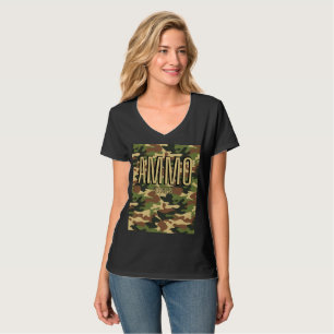 AMMO Apparel Classic Army Skriv ut Womans V-Nacke T Shirt