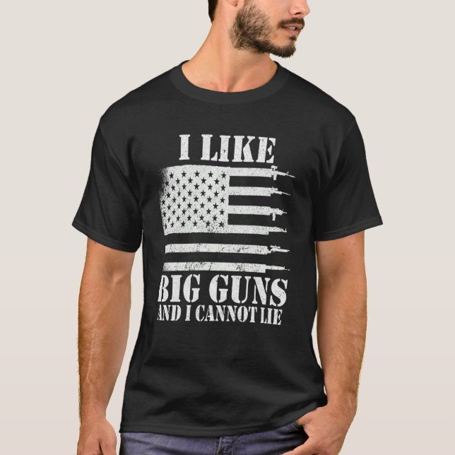 Ammo Gun Jag gillar stora vapen som säger T Shirt (Framsida)