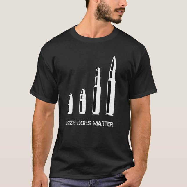 Ammo & Gun Storlek Matters Bullets & Cannon T Shirt (Framsida)