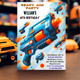 Ammo Team Armysäll Cuten Cool Neon Nerf 9-årsdag Inbjudningar