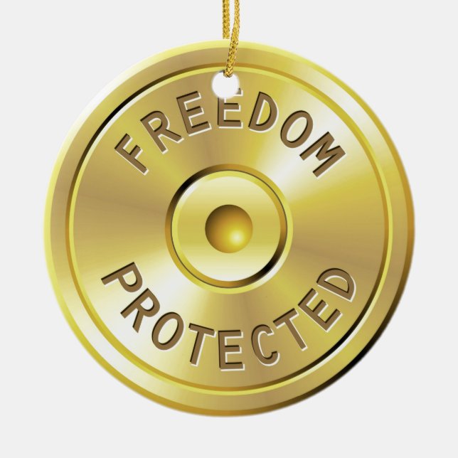 Ammokassett från en avfyrad kula, frihet julgransprydnad keramik (Framsidan)