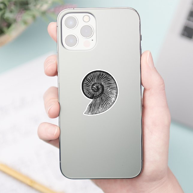 Ammonite Fossil Klistermärken (Telefon)
