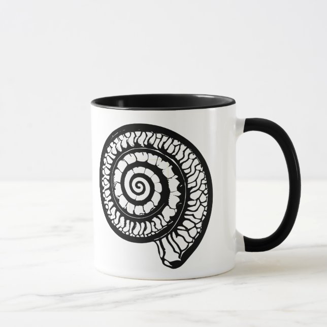 Ammonite Fossil - Spiral Seashell Mugg (Höger)