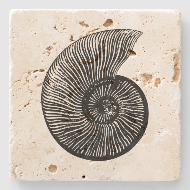 Ammonite Fossil Stenunderlägg (Framsidan)