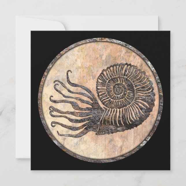 Ammonite Fossil Tack Kort (Framsida)