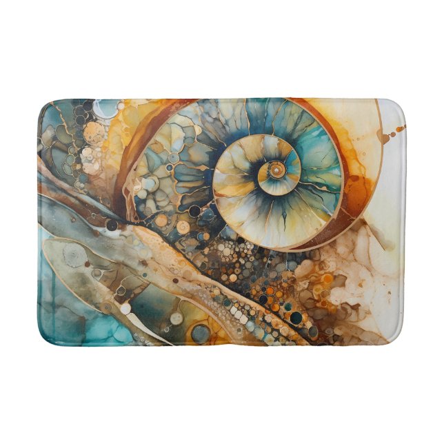 Ammonite Gem Fossil Bath Mat Badrumsmatta (Framsidan)