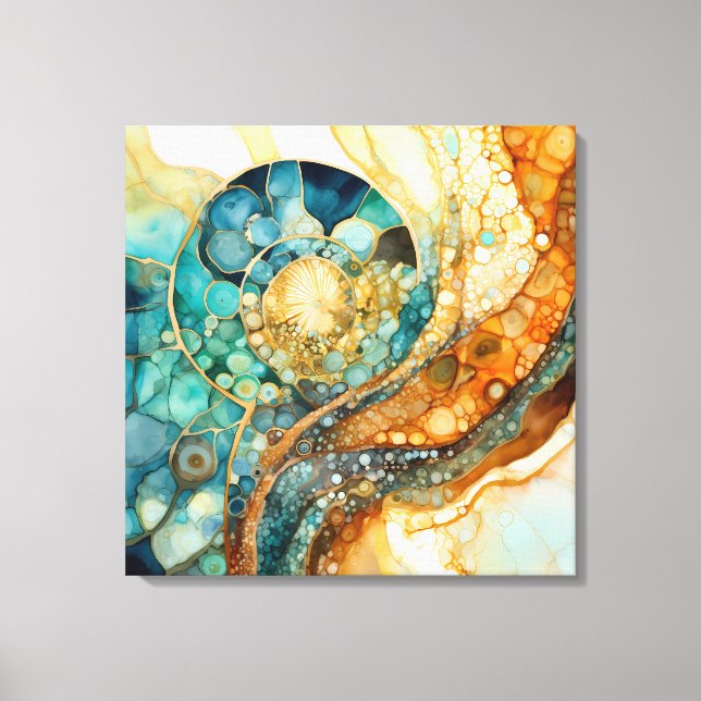 Ammonite Gem Fossil Canvas Art (Framsida)