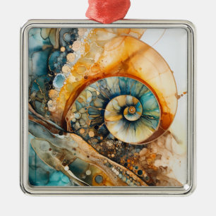 Ammonite Gem Fossil-julprydnad Julgransprydnad Metall