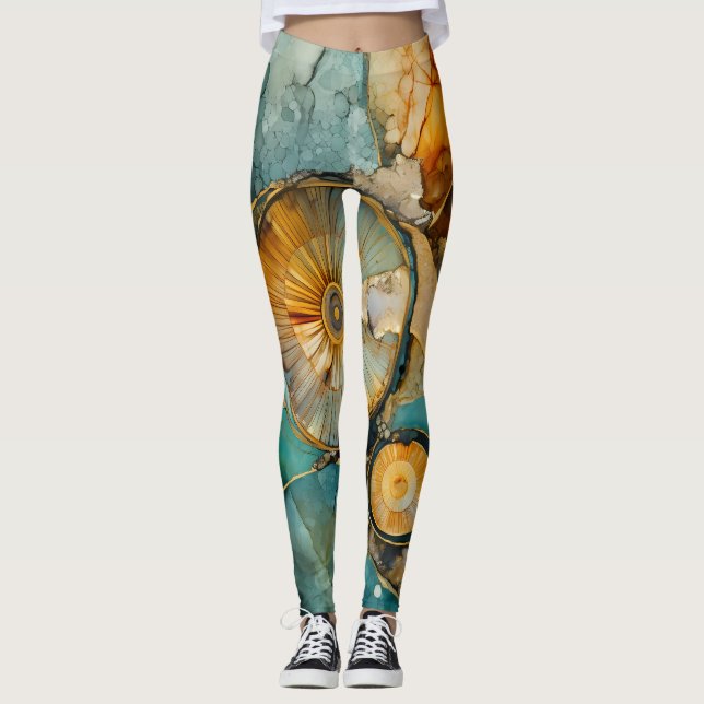 Ammonite Gem Fossil Leggings (Framsida)