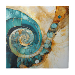 Ammonite Gem Fossil Tile Kakelplatta