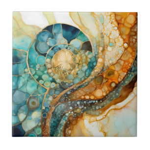 Ammonite Gem Fossil Tile Kakelplatta