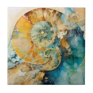 Ammonite Gem Fossil Tile Kakelplatta