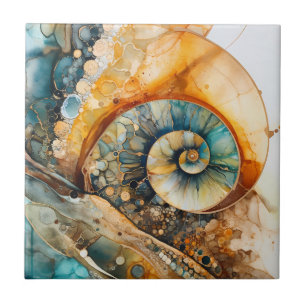 Ammonite Gem Fossil Tile Kakelplatta