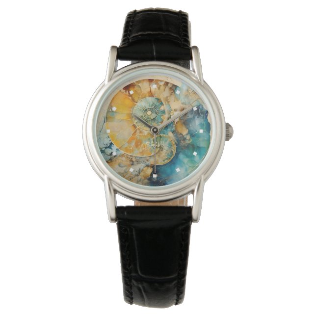 Ammonite Gem Fossil Watch Armbandsur (Framsida)