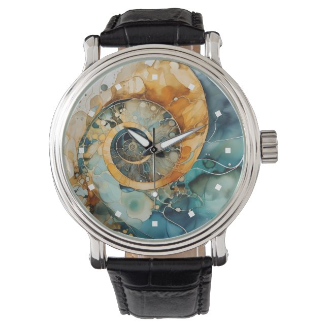 Ammonite Gem Fossil Watch Armbandsur (Framsida)