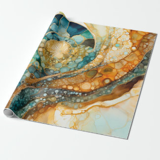 Ammonite Gem Fossil Wrapping Papper Presentpapper