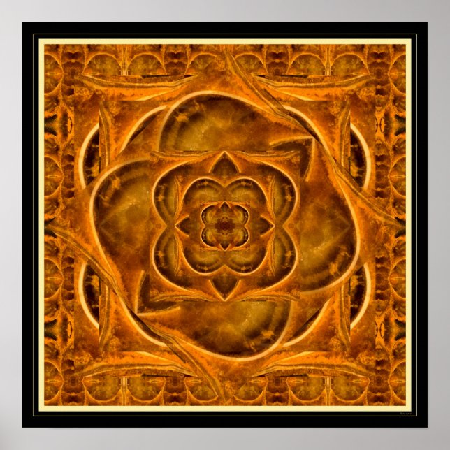Ammonite II gemstone fractal art poster (Framsidan)